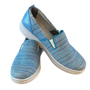 Dansko Belle Woven Blue Multicolor Slip-On Sneakers, size 42
